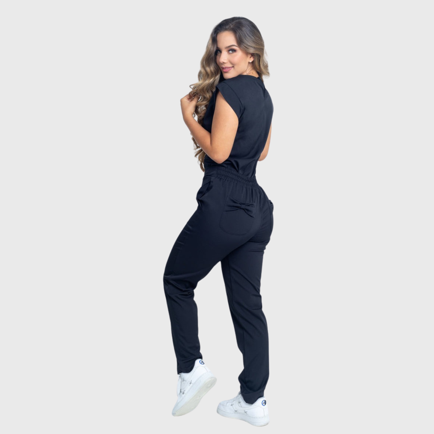 Women's Slim Fit Straight Leg Bow Pockets Scrub Pants™