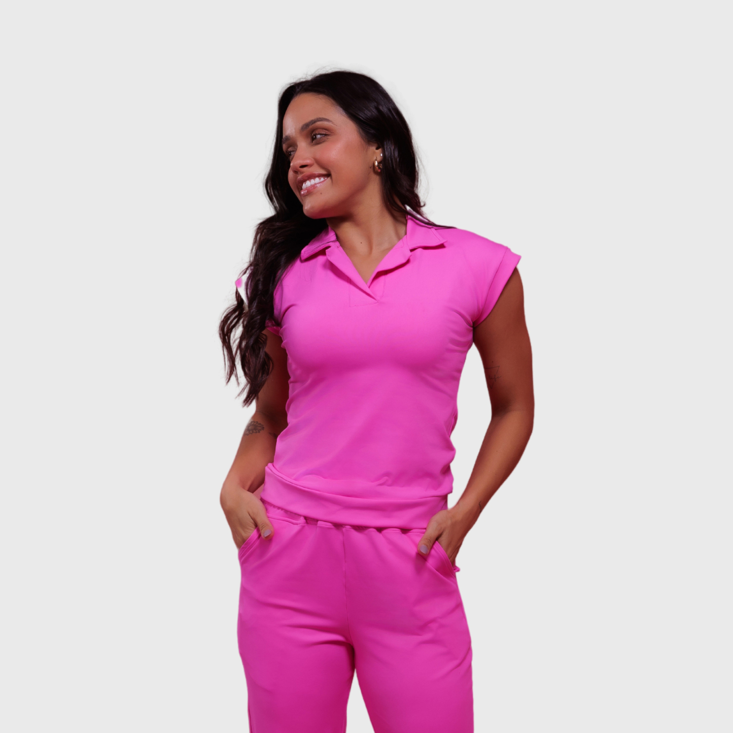 Clara Women's Slim Fit Lapel Collar Scrub Top