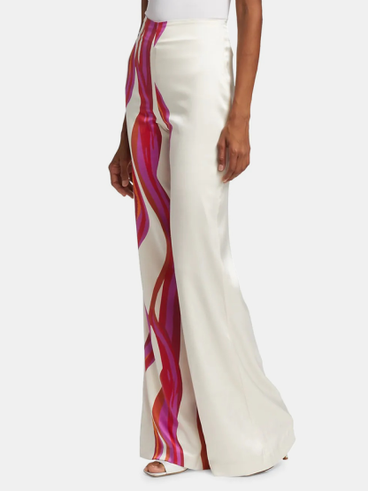 Printed Off-The-Shoulder Blouses &Casual Pants Two Pieces Set