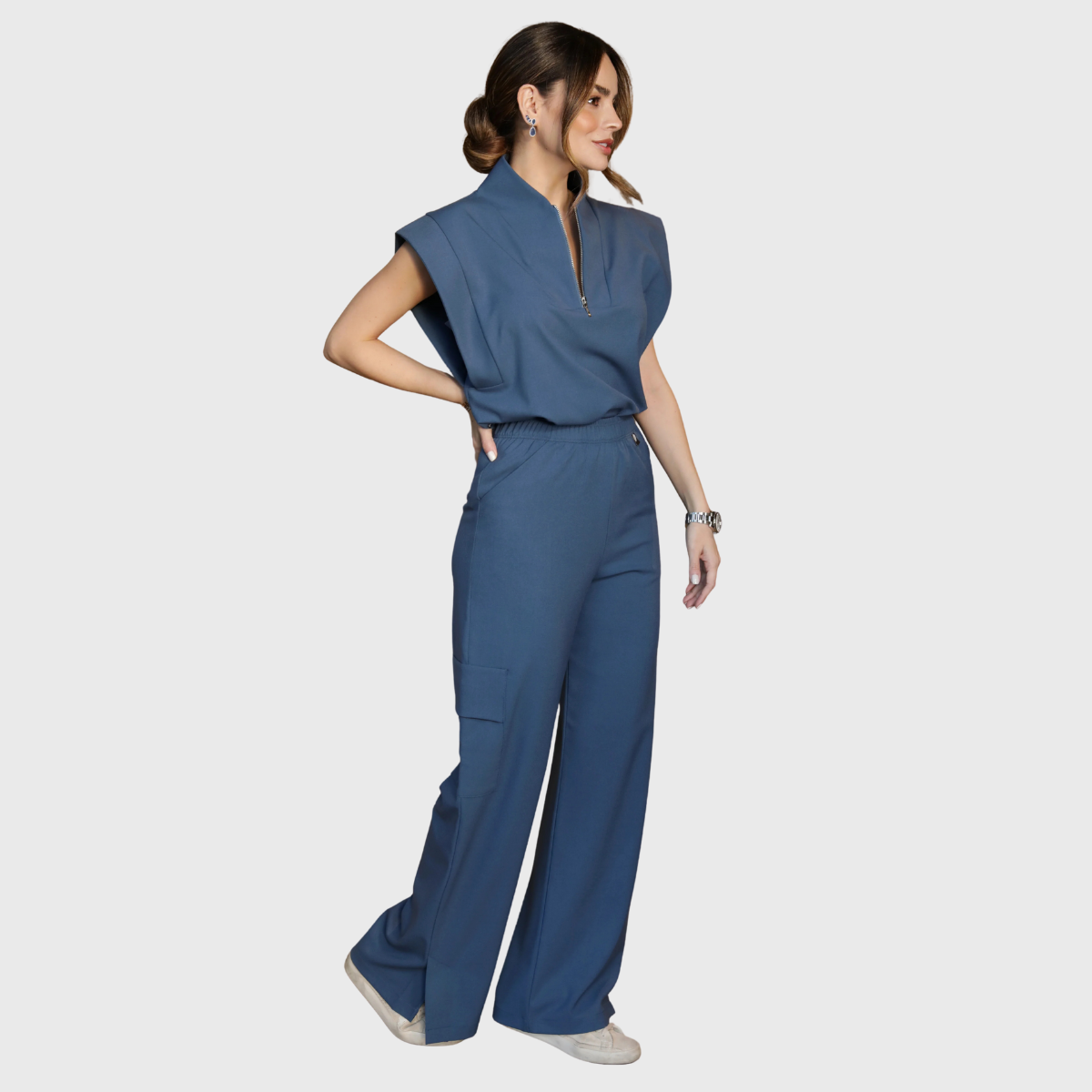 Women's Zip Collar Scrub Set CPWC1