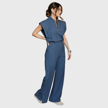 Women's Zip Collar Scrub Set CPWC1