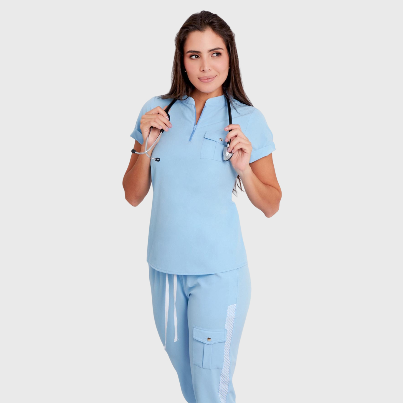 Women's Zip Neck Chest Pocket Scrub Top™