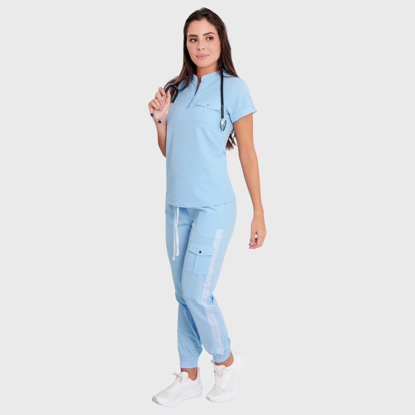 Women's Zip Neck Chest Pocket Scrub Top™