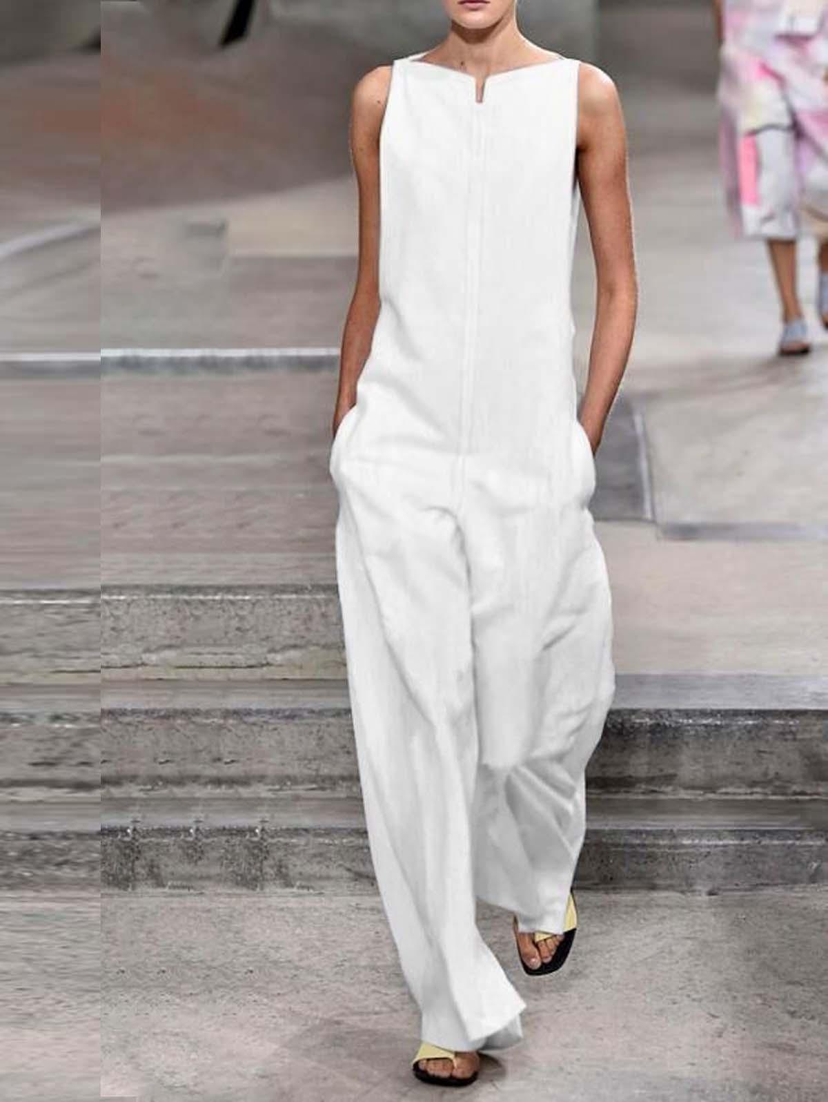 Loose Casual Solid Color Jumpsuit