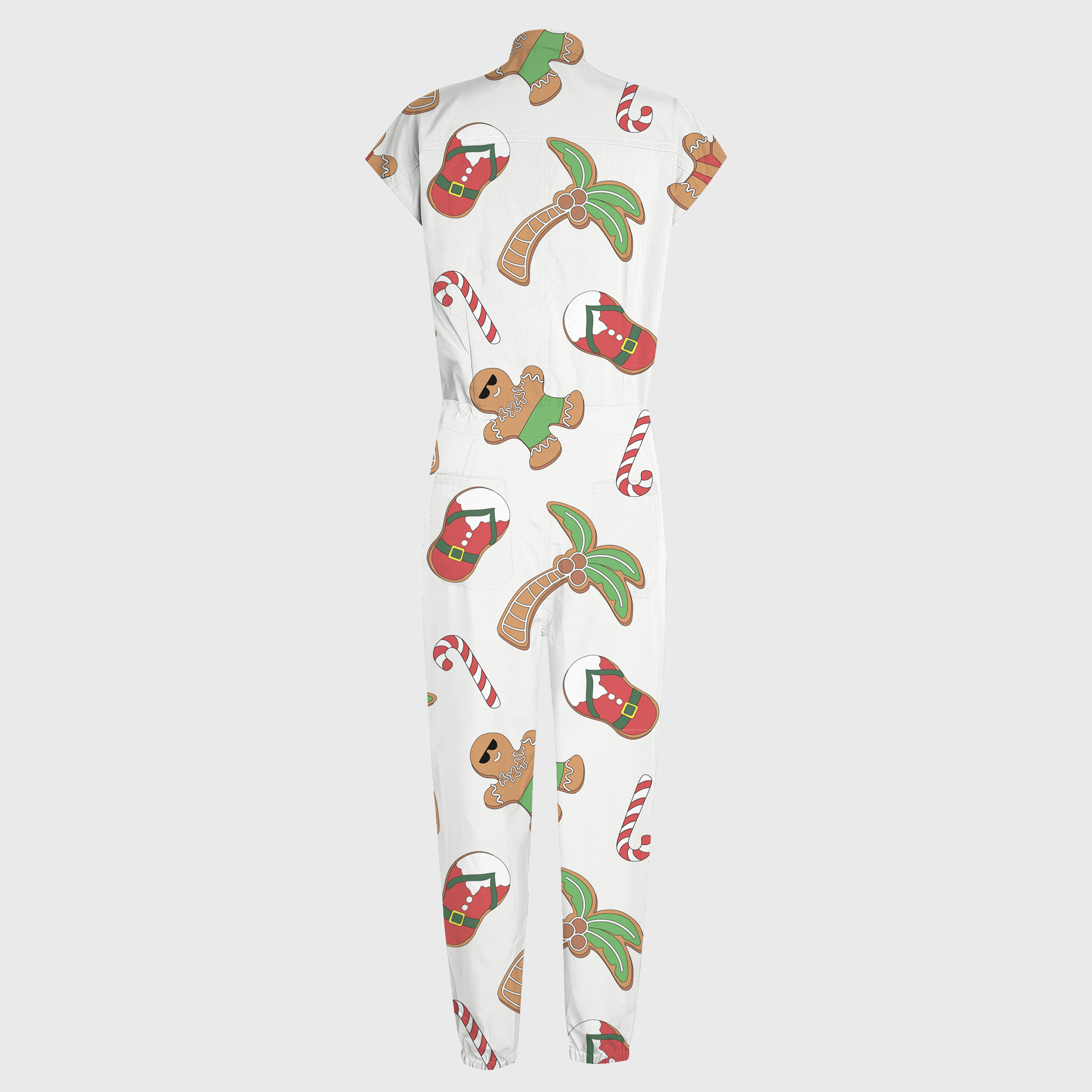 Women's Gingerbread Man 12-Pocket Jogger Scrub Jumpsuit