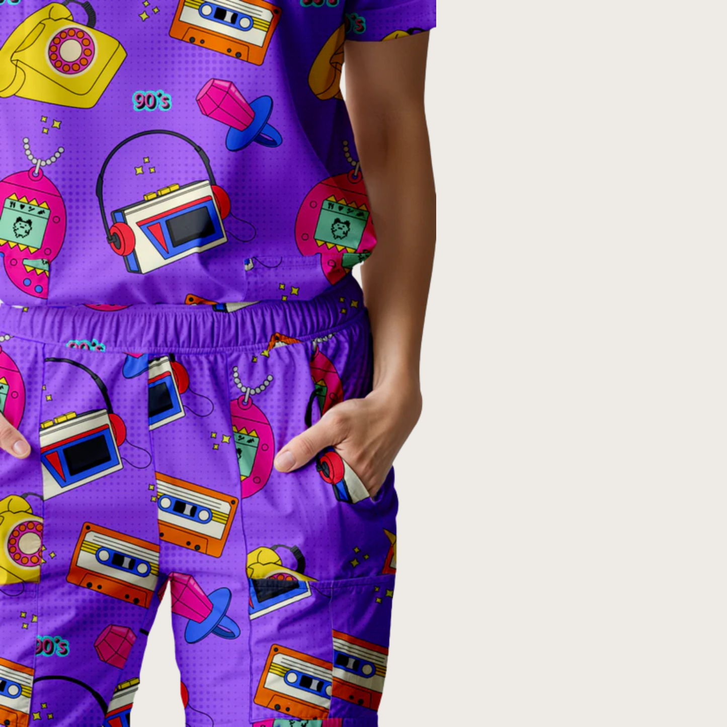 Women's Back to the 90's V-neck Scrub Set SA7