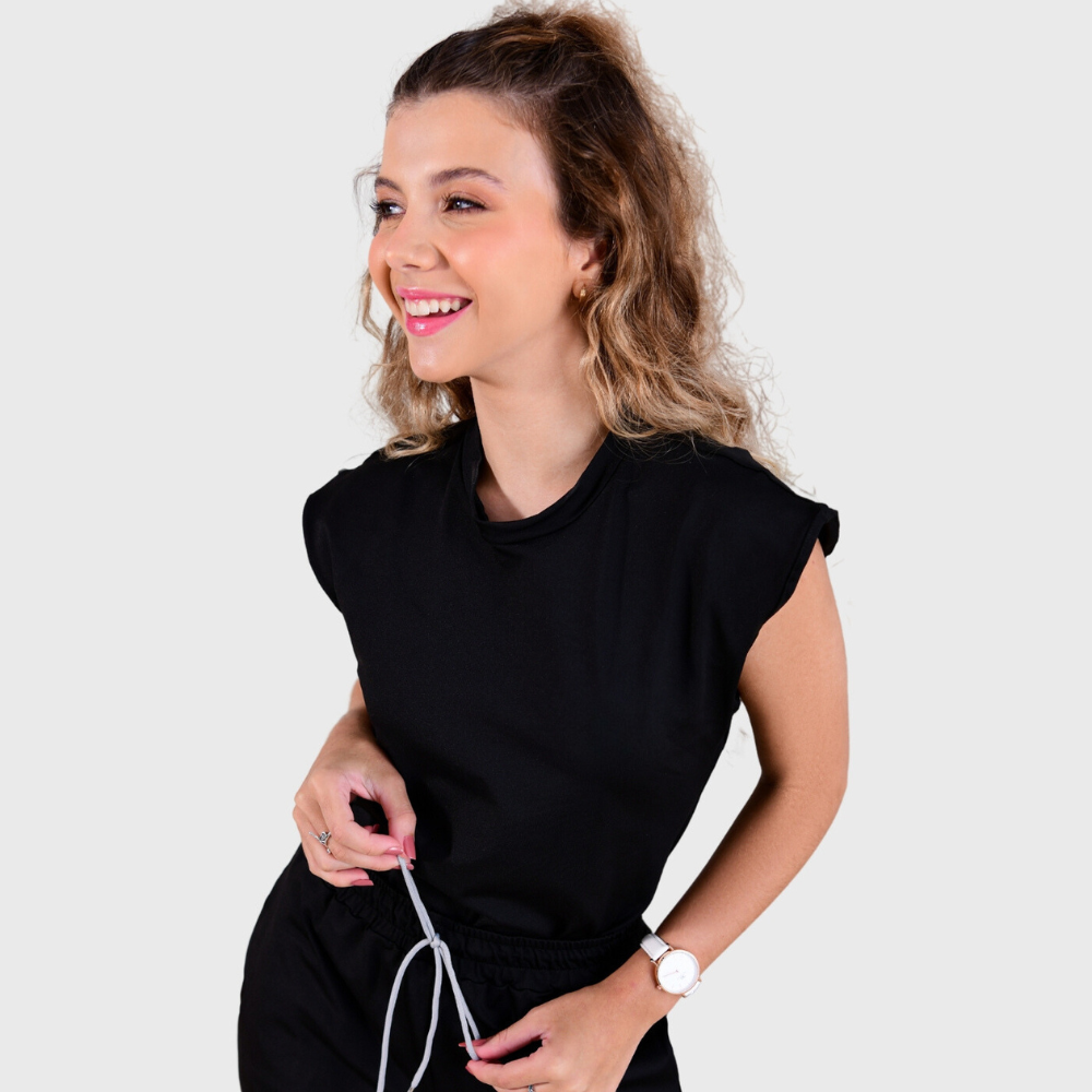 Women's Round Neck Nurse Scrub Top