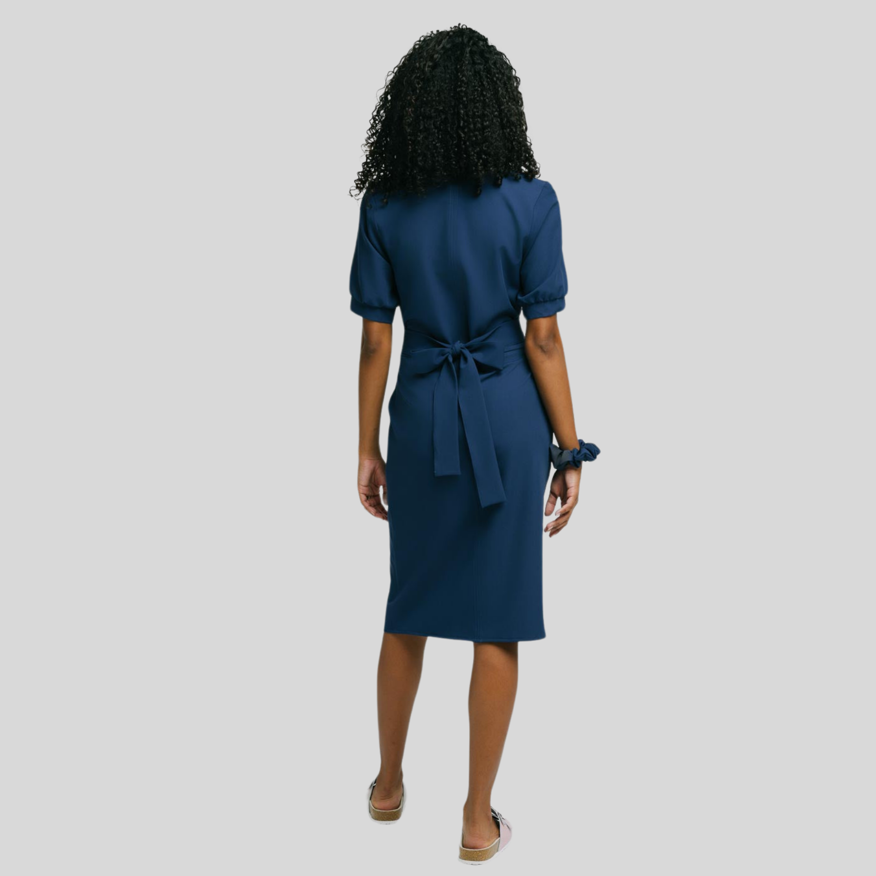 Medical Fashion Bow Waist Scrub Dress
