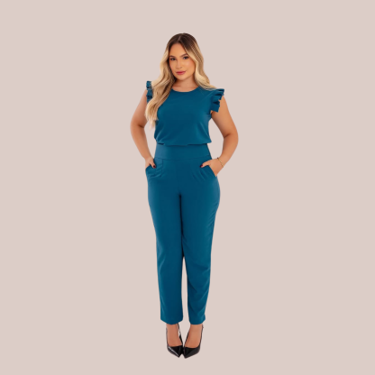 Round Neck Pleated Sleeve Scrub Top For Women