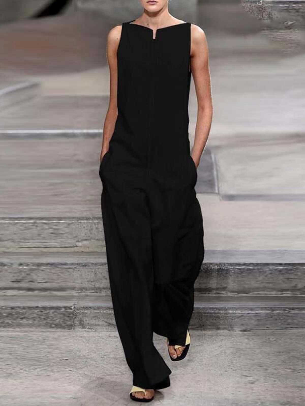 Loose Casual Solid Color Jumpsuit