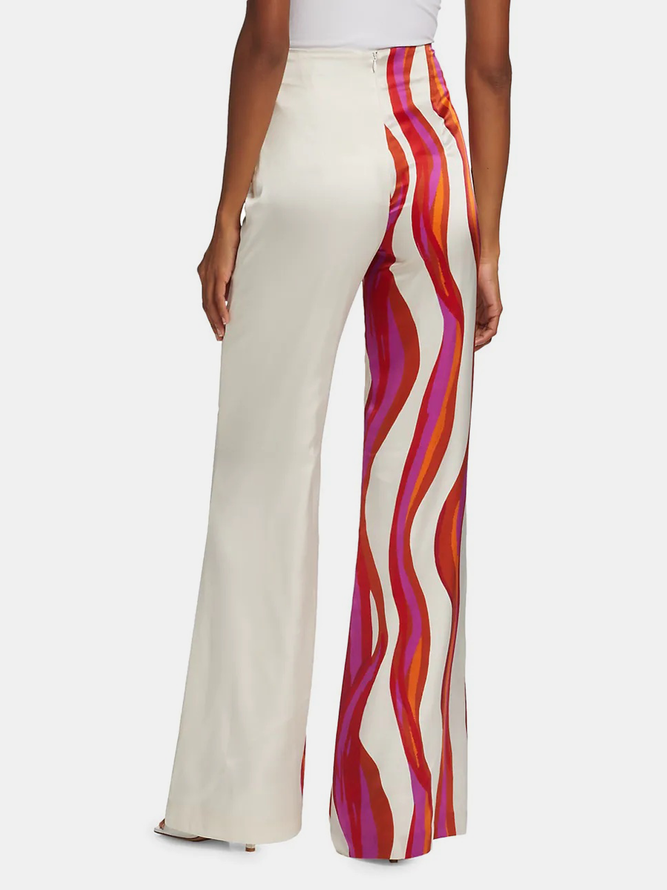 Printed Off-The-Shoulder Blouses &Casual Pants Two Pieces Set