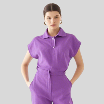 Female Nurse Collared Scrub Top
