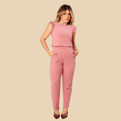 Round Neck Pleated Sleeve Scrub Top For Women