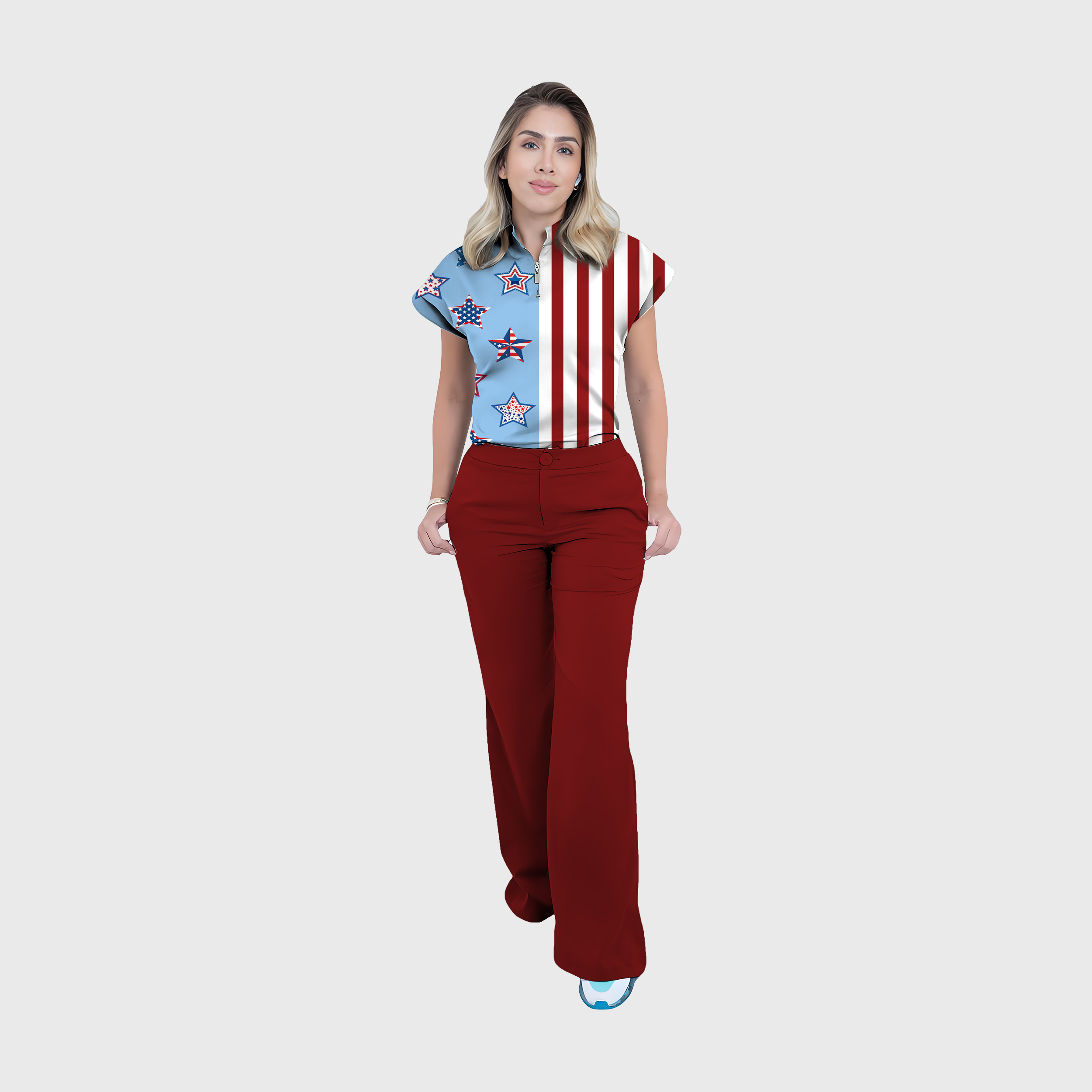 Women's Independence Day Graphics Scrub Set ST62412