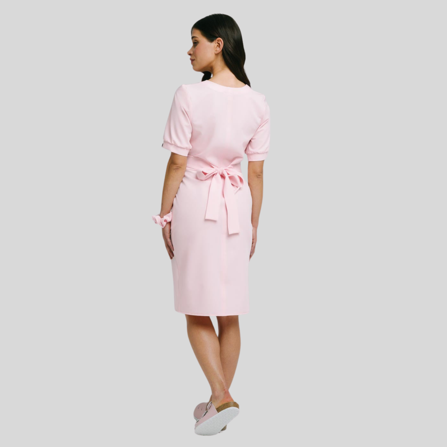 Medical Fashion Bow Waist Scrub Dress