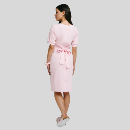 Medical Fashion Bow Waist Scrub Dress