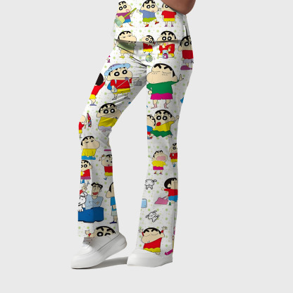 Women's Crayon Shin-Chan Pattern Nurse Scrub Set