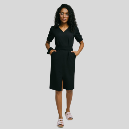 Medical Fashion Bow Waist Scrub Dress