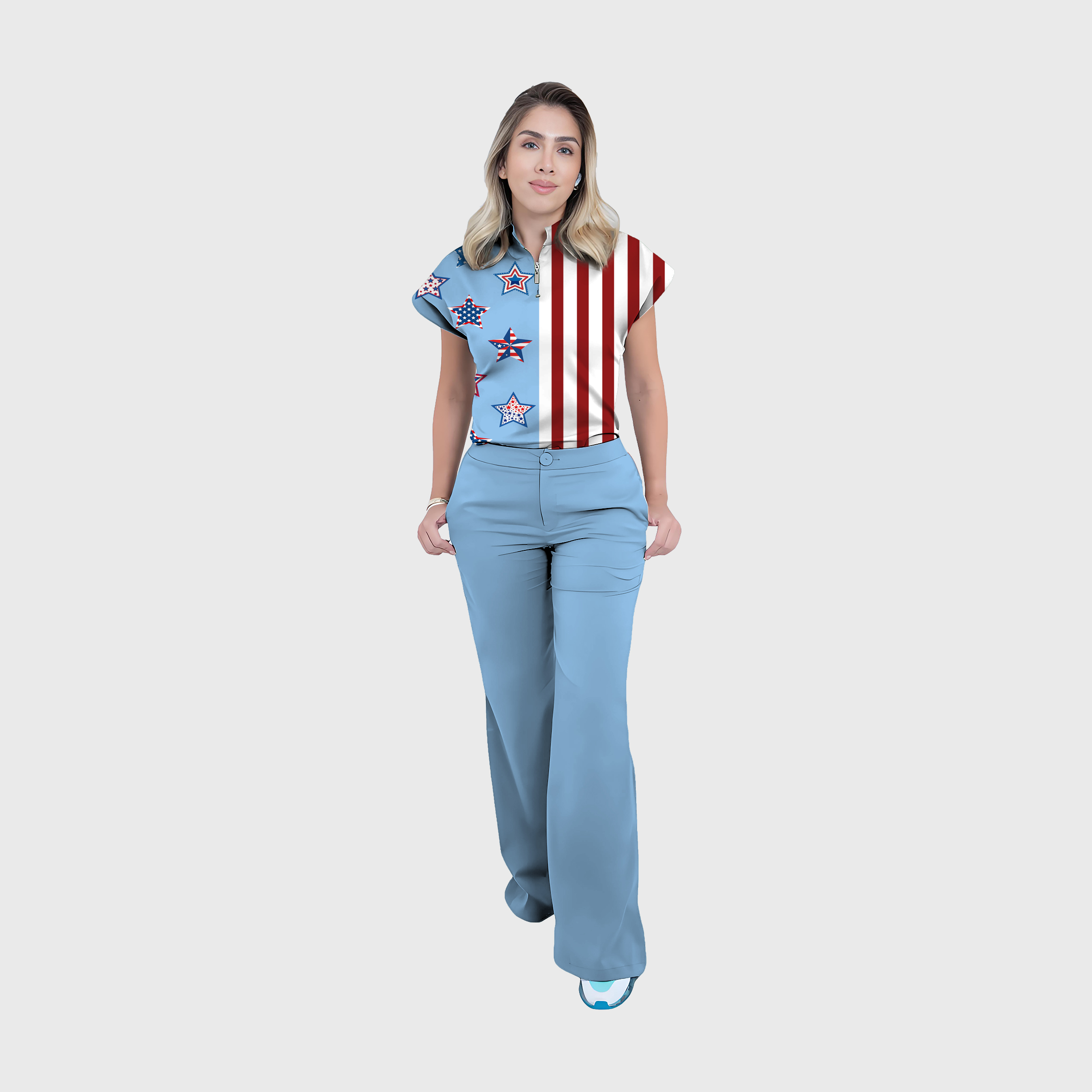 Women's Independence Day Graphics Scrub Set ST62412