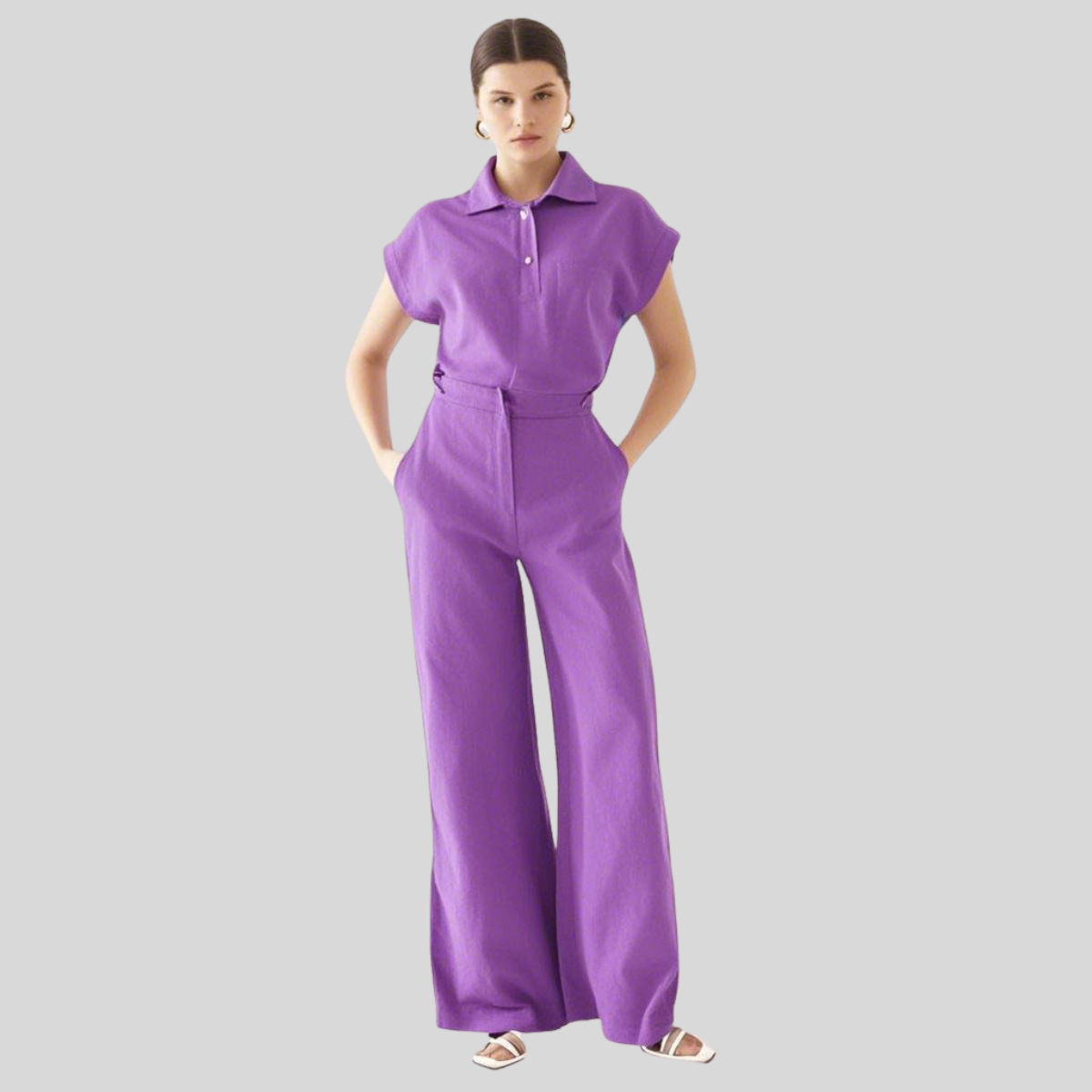 Female Nurse Collared Scrub Top