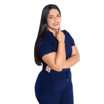 Women's V-neck Puff Sleeve Scrub Top