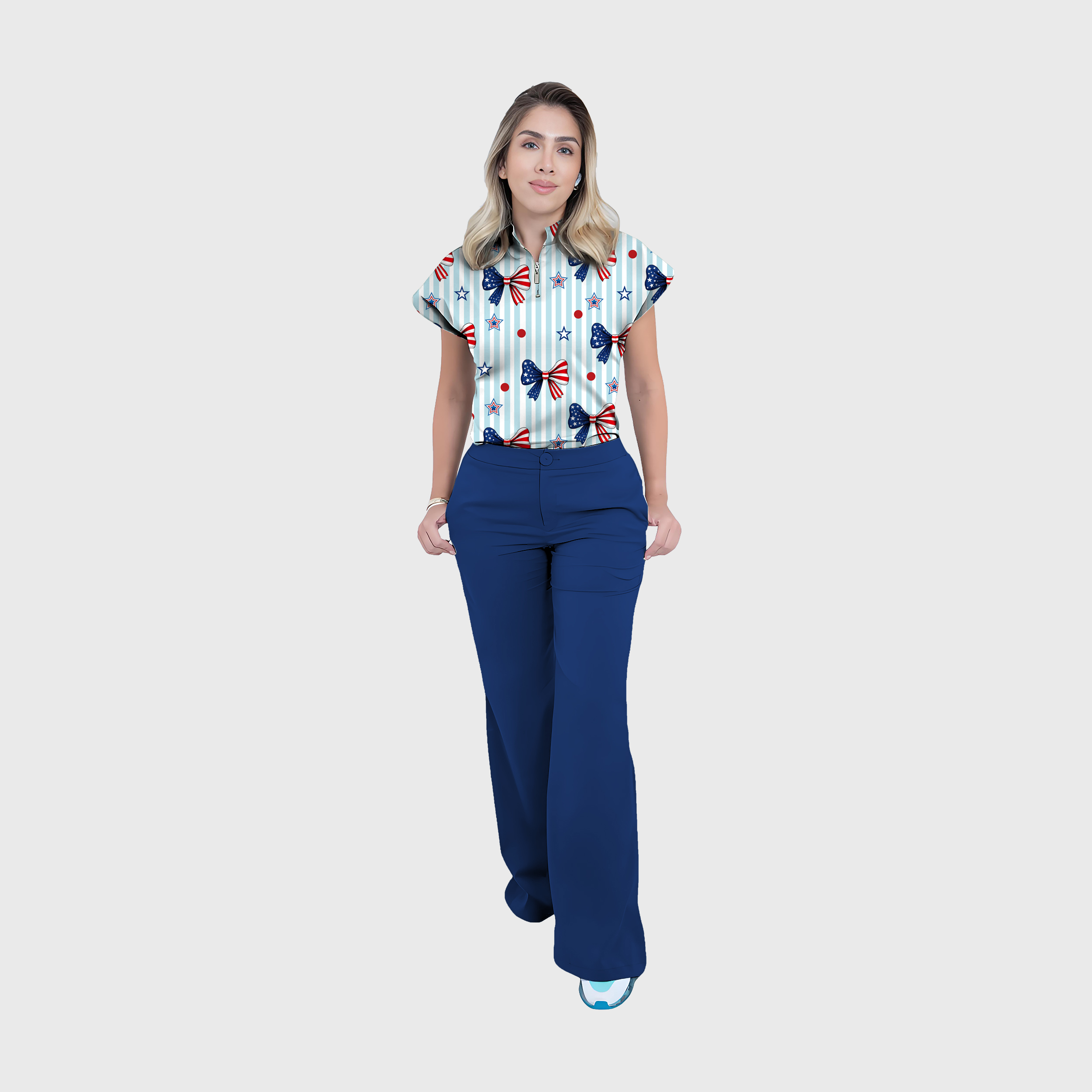 Women's Independence Day Graphics Scrub Set ST62411