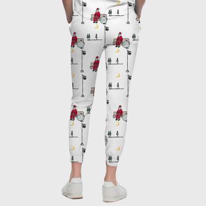 Women's Colorful Santa Claus Pattern Nurse Scrub Set