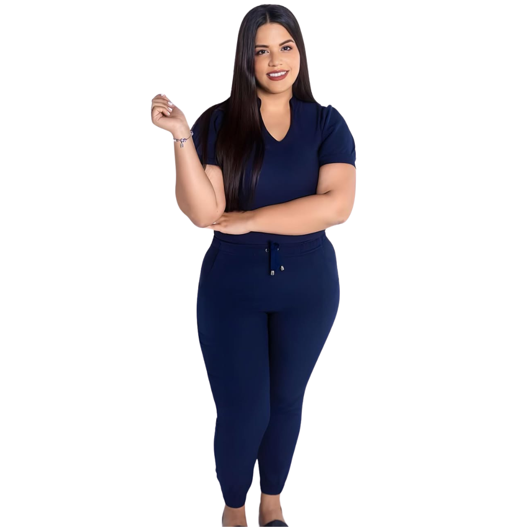 Women's V-neck Puff Sleeve Scrub Top