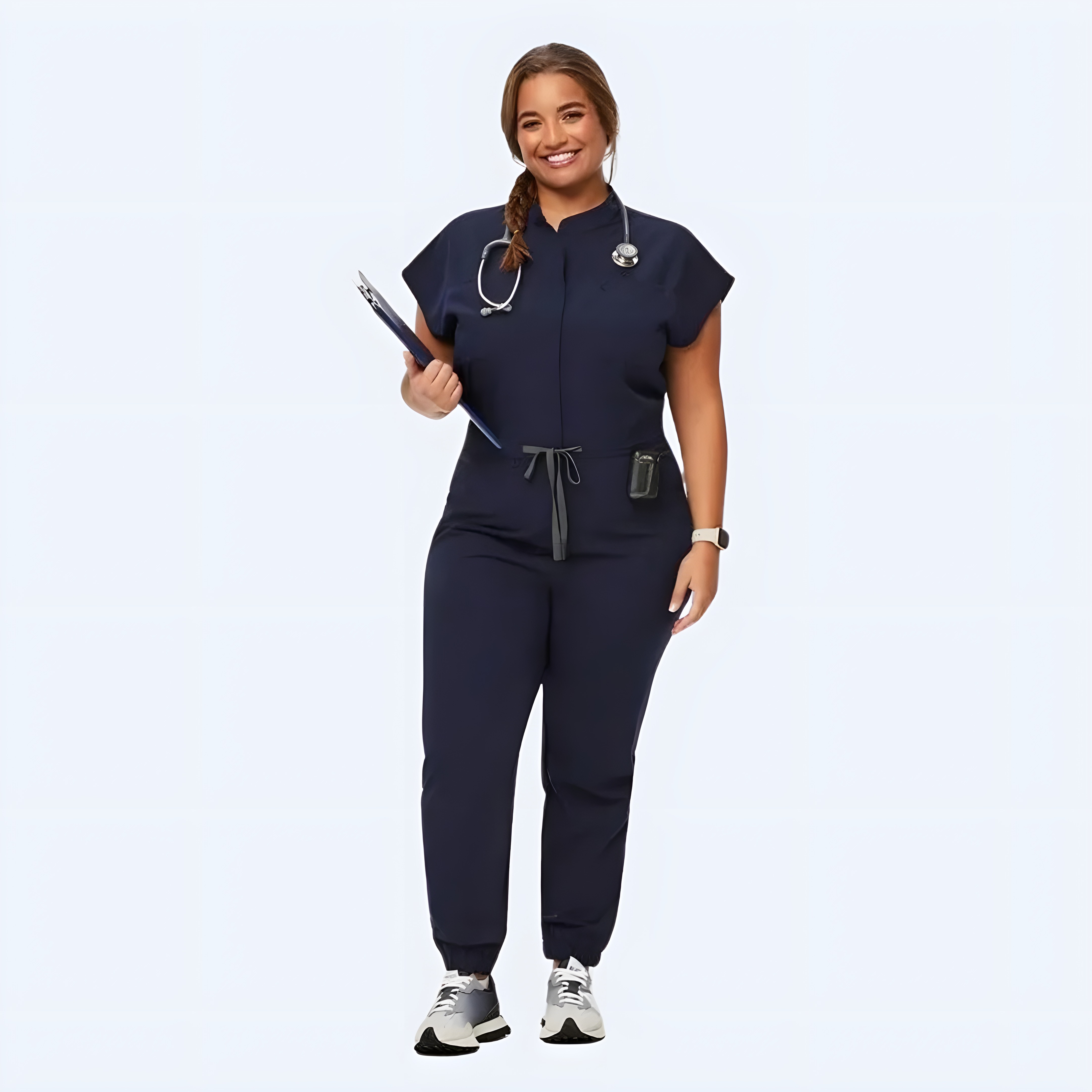 Women's Nine Pockets Cargo Scrub Jumpsuit