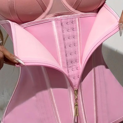 Zippered Latex Slim Waist Belt