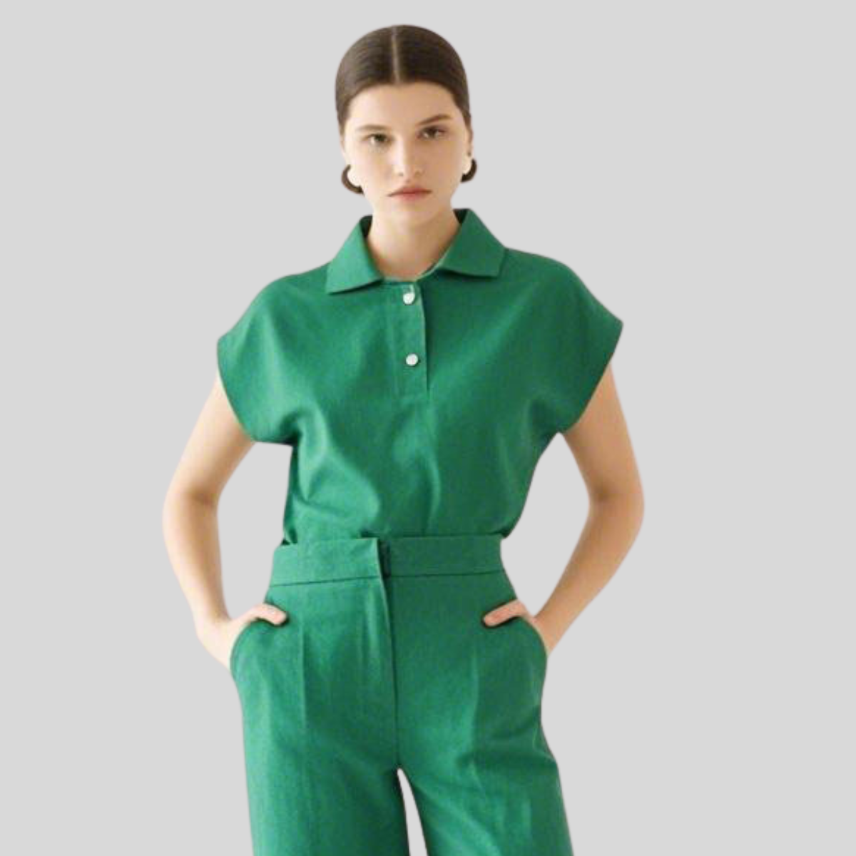 Female Nurse Collared Scrub Top