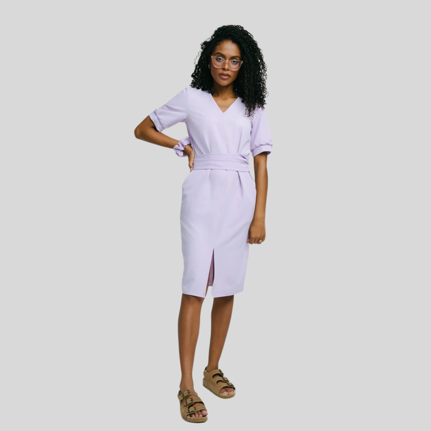 Medical Fashion Bow Waist Scrub Dress