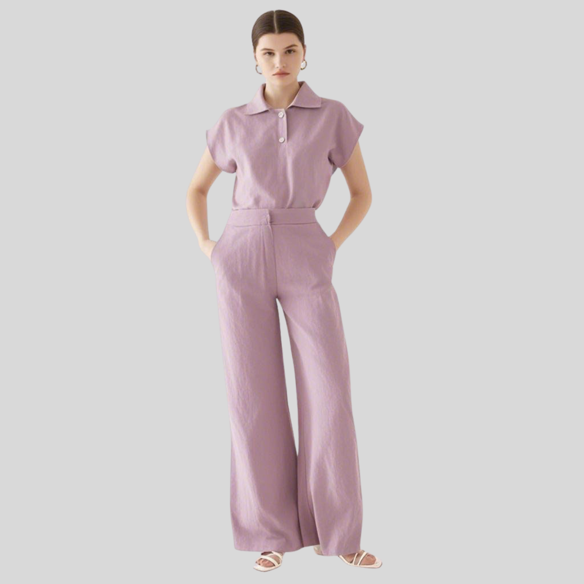 Female Nurse Collared Scrub Top