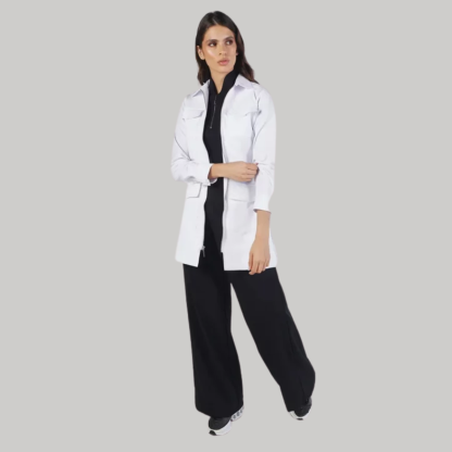 Women's Nurse Zippered Surgical Coat with Pockets