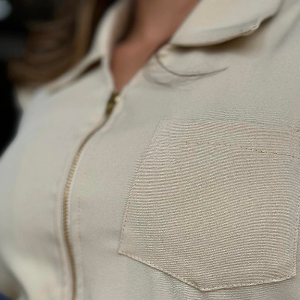 Women's Polo Neck Puff Sleeve Jumpsuit