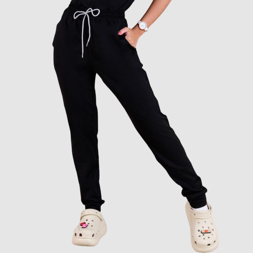 Women's Sporty Elastic Waist Scrub Pants