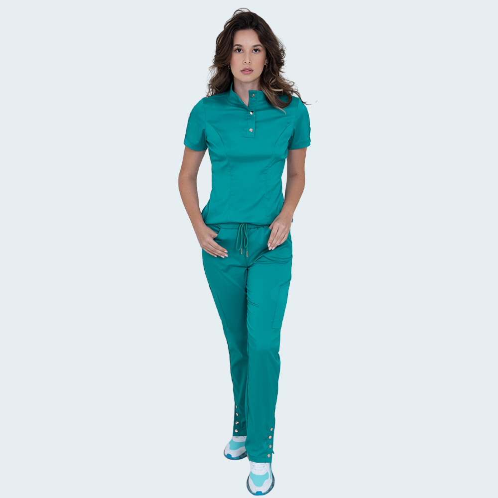 Women's Six Pockets Button Slit Hem Scrub Pant™