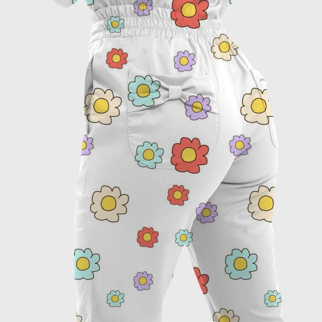 Women's Cute Floral Scrub Set ST6193