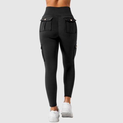 High Waist Four Utility Pockets Tight Cargo Yoga Pants