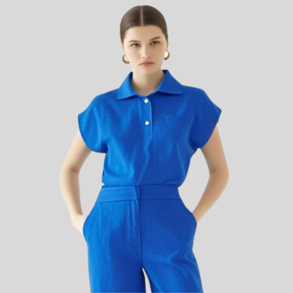 Female Nurse Collared Scrub Top