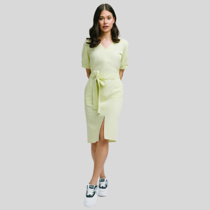 Medical Fashion Bow Waist Scrub Dress