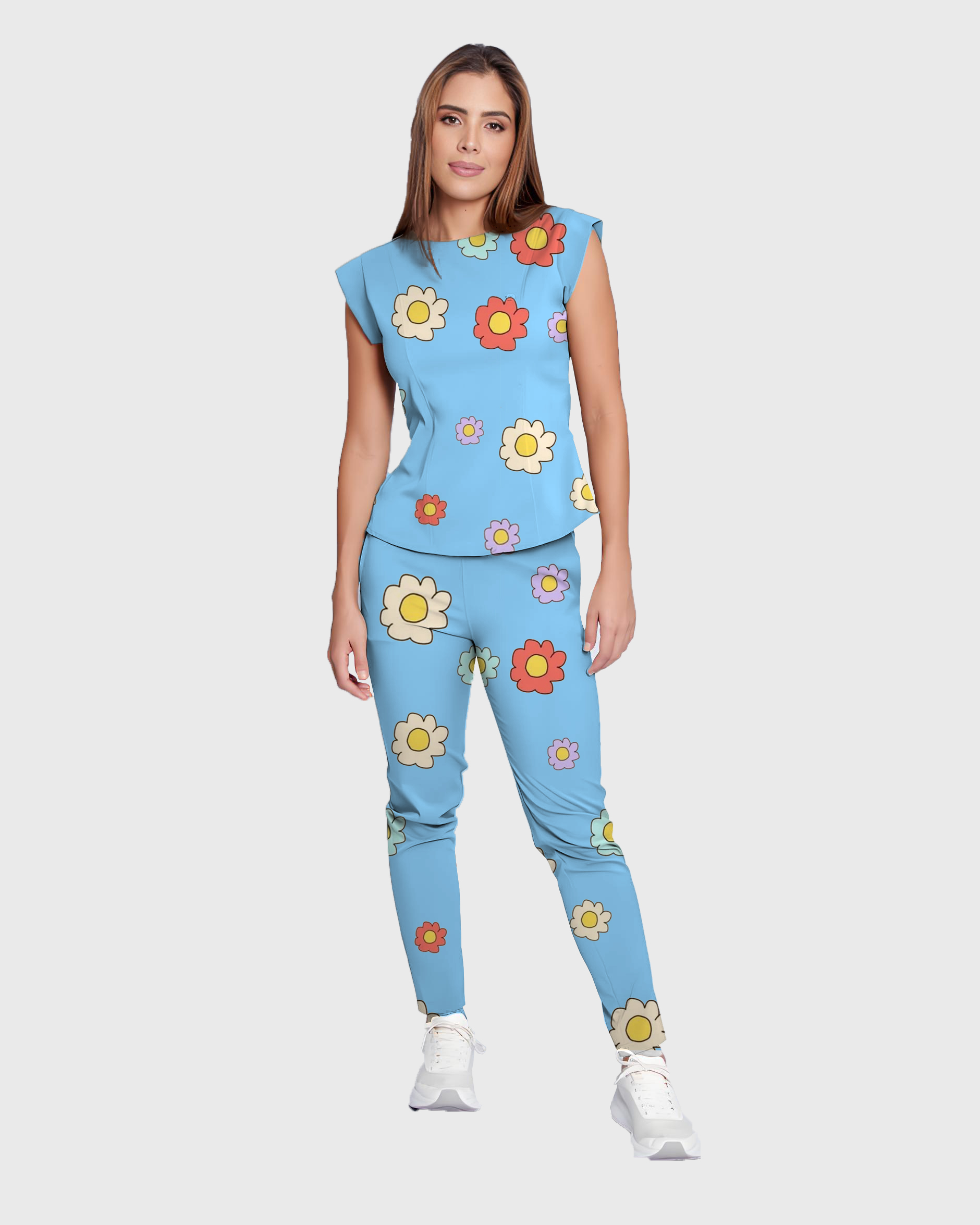 Women's Cute Floral Scrub Set ST6193