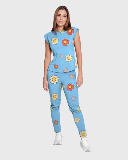 Women's Cute Floral Scrub Set ST6193