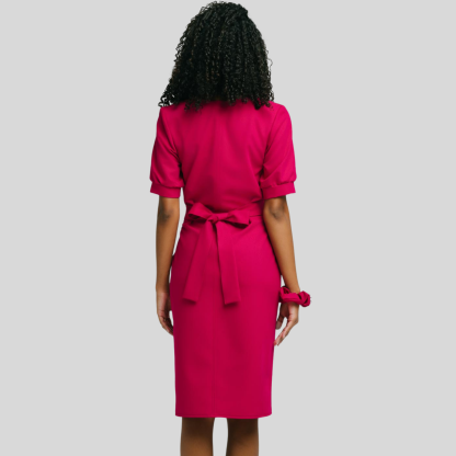 Medical Fashion Bow Waist Scrub Dress