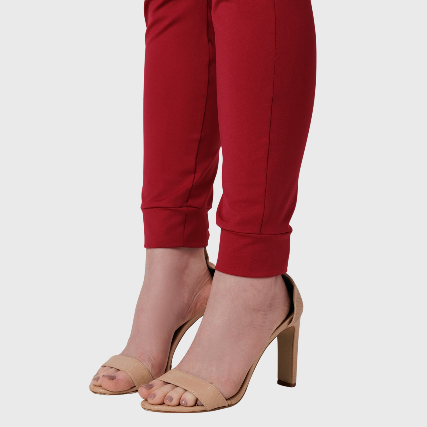 Women's Sporty Elastic Waistband Lace Up Scrub Pants