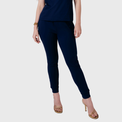 Women's Sporty Elastic Waistband Lace Up Scrub Pants