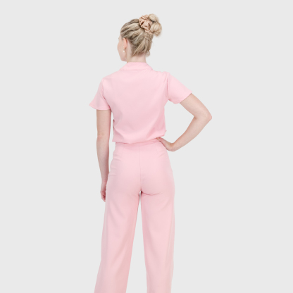 Women's Keyhole Cutout Mandarin Collar Scrub Top