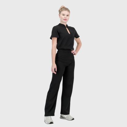 Women's High Waist Wide Leg Scrub Pants