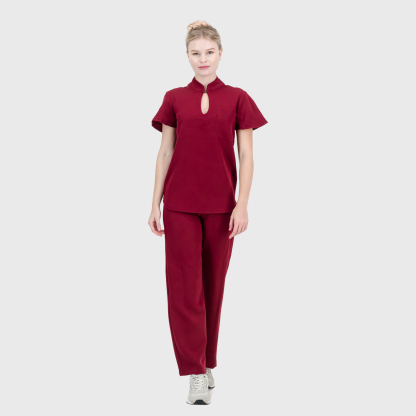 Women's High Waist Wide Leg Scrub Pants