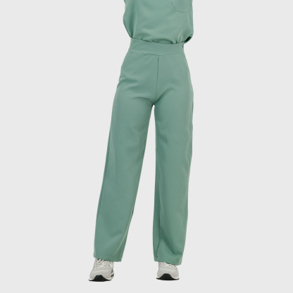 Women's High Waist Wide Leg Scrub Pants